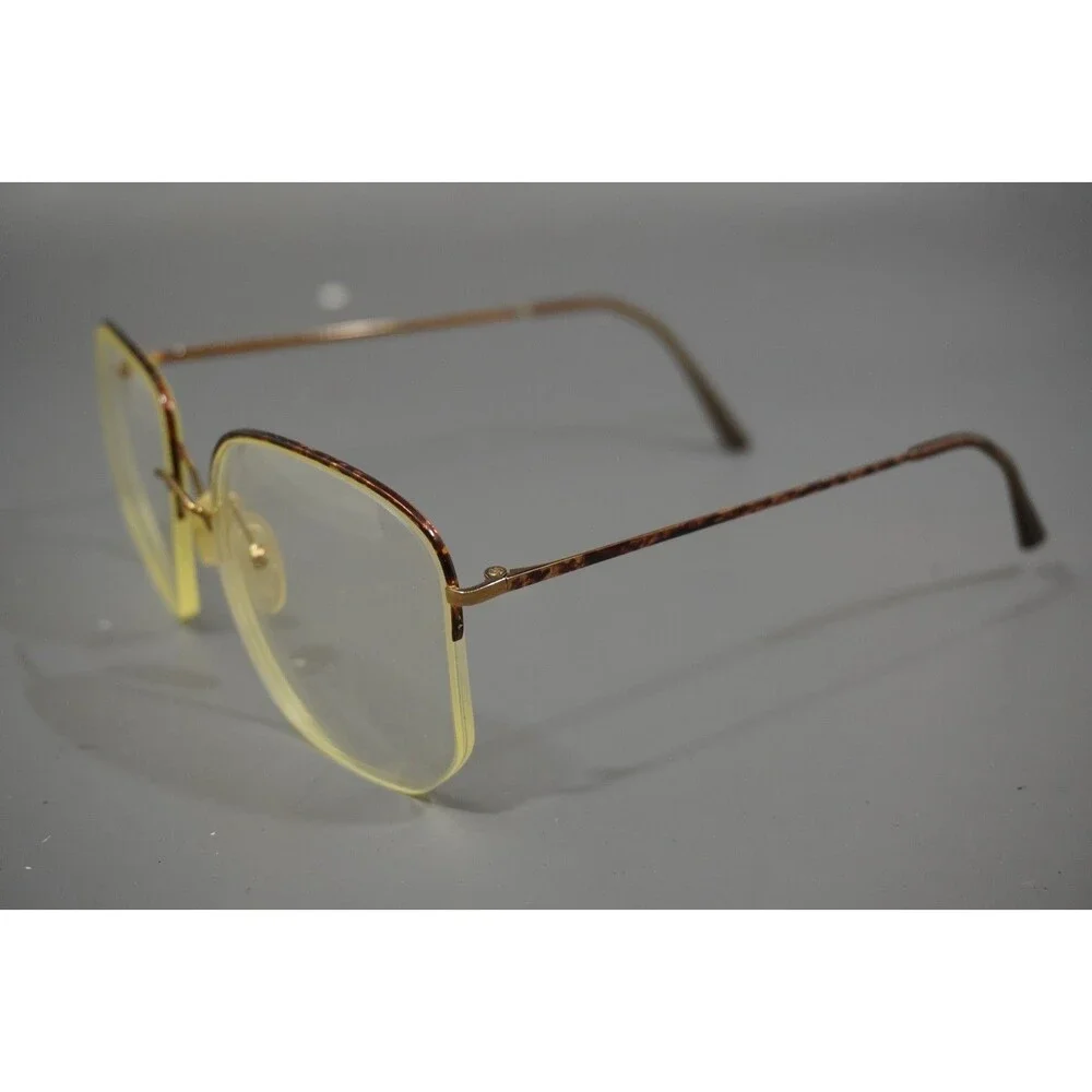 Vintage LOGO PARIS 120 Eyeglasses Frame France Gold Tone Tortoise 54-19-145